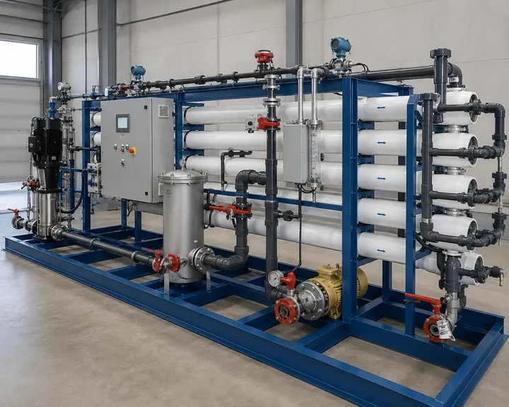 Nano Filtration unit with horizontal membrane housings